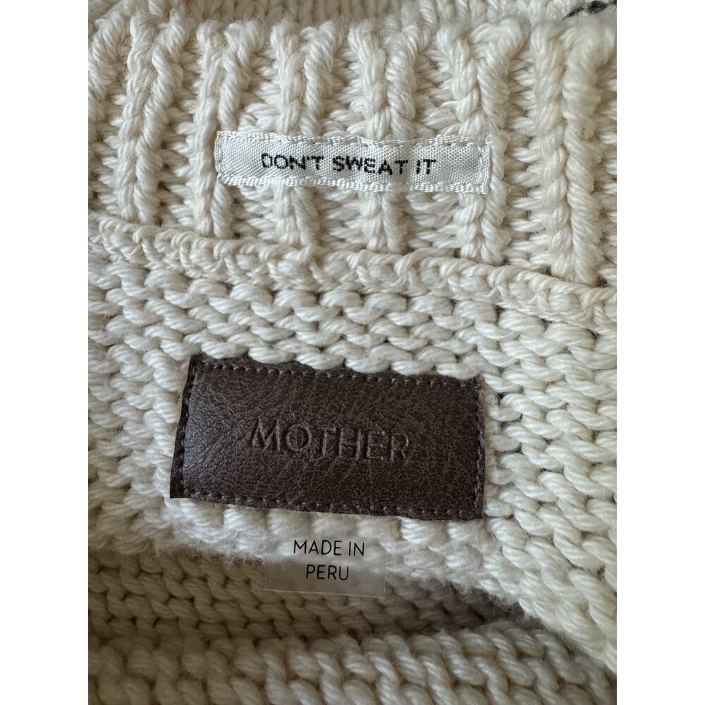 MOTHER Sweater Cotton Jumper Women’s Large Cream Drawings In The Sand $395 - Picture 4 of 16